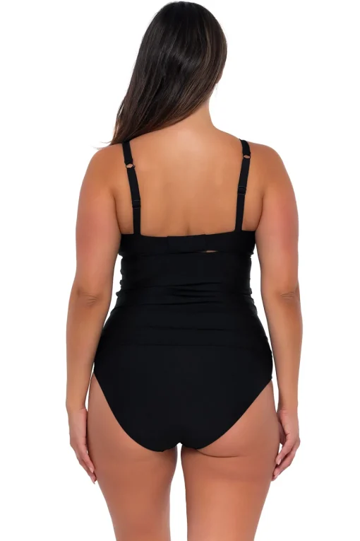 Sunsets Black Zuri V-Wire Tankini Top< Plus Size | Underwire