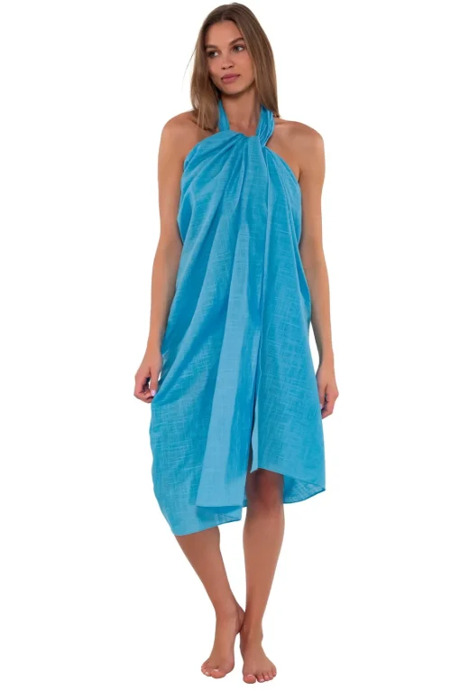 Sunsets Blue Bliss Paradise Pareo< Cover-Ups