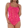 Sunsets Blushing Palms Sandbar Rib Taylor Tankini Top< Plus Size | Underwire