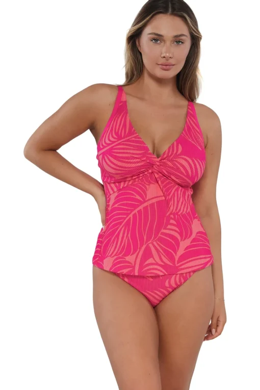 Sunsets Blushing Palms Sandbar Rib Forever Tankini Top< Underwire | Tankinis
