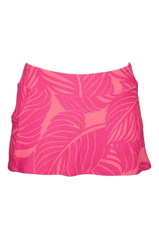 Sunsets Blushing Palms Sandbar Rib Sporty Swim Skirt< Plus Size