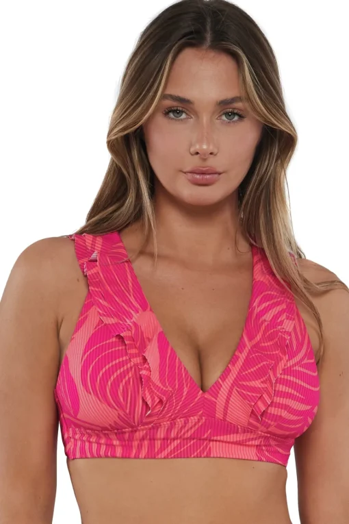 Sunsets Blushing Palms Sandbar Rib Willa Wireless Top< Plus Size | Wire-Free