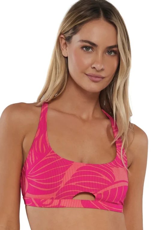 Sunsets Blushing Palms Sandbar Rib Brandi Bralette Top< Wire-Free | Bikini Tops