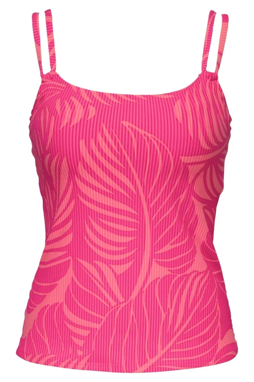 Sunsets Blushing Palms Sandbar Rib Taylor Tankini Top< Plus Size | Underwire