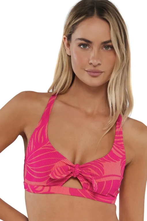 Sunsets Blushing Palms Sandbar Rib Brandi Bralette Top< Wire-Free | Bikini Tops
