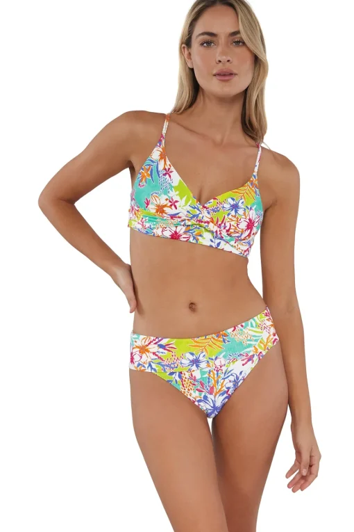 Sunsets Botanical Bliss Sandbar Rib Lyla Bralette Top< Wire-Free