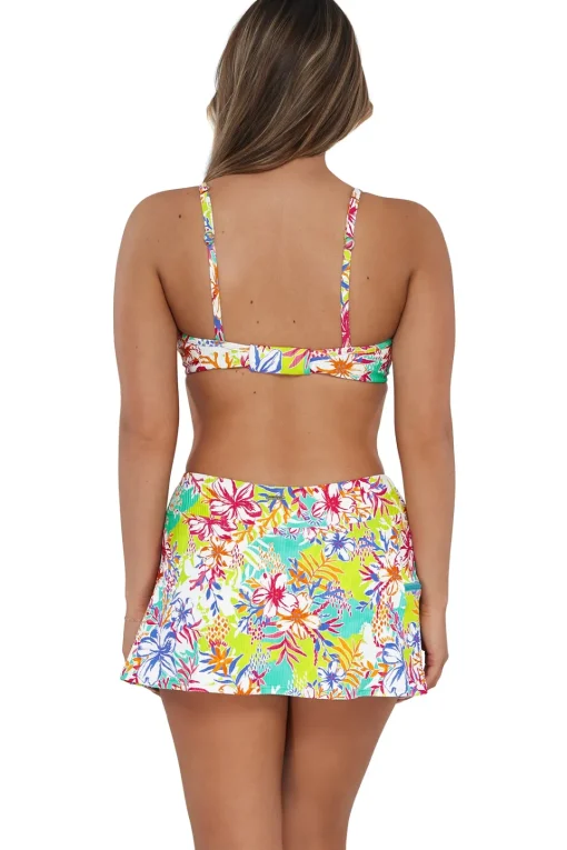 Sunsets Botanical Bliss Sandbar Rib Sporty Swim Skirt< Plus Size