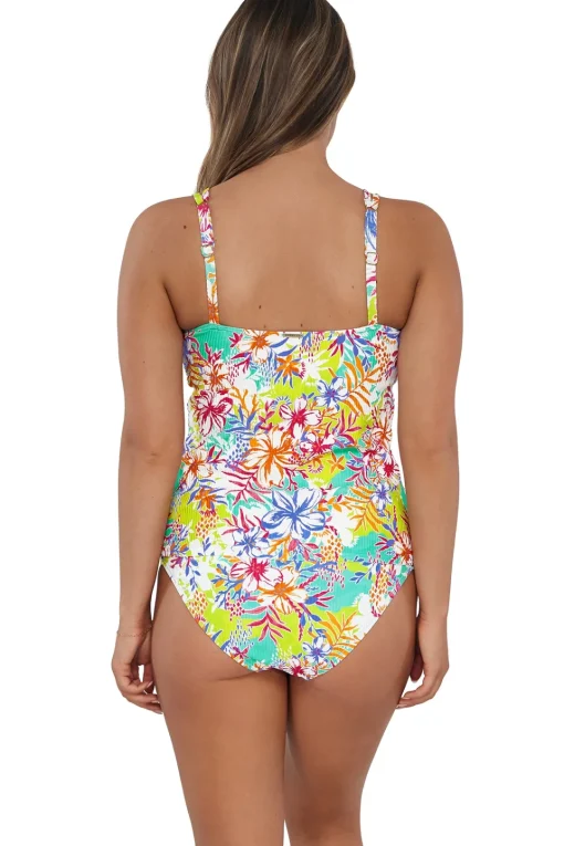 Sunsets Botanical Bliss Sandbar Rib Taylor Tankini Top< Plus Size | Underwire