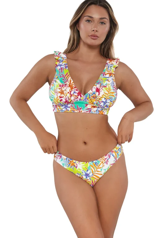 Sunsets Botanical Bliss Sandbar Rib Collins Hipster Bottom< Low-Rise | Bikini Bottoms