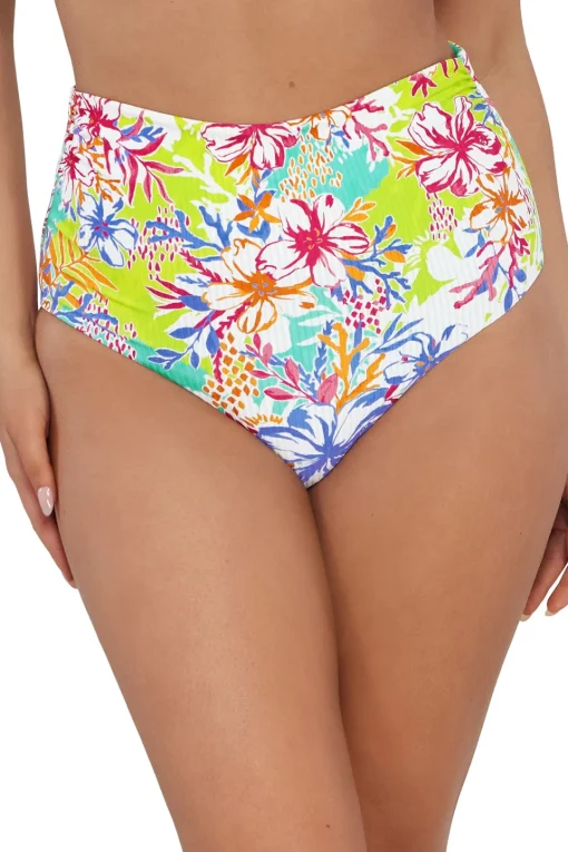 Sunsets Botanical Bliss Sandbar Rib Capri High Waist Bottom< Plus Size | High-Waist