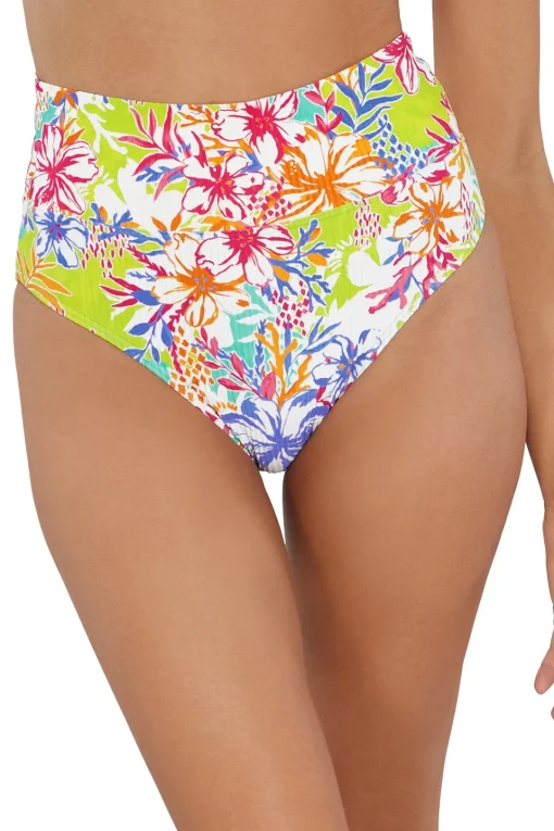 Sunsets Botanical Bliss Sandbar Rib Hannah High Waist Bottom< Plus Size | High-Waist