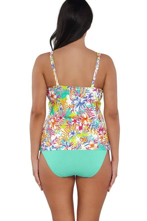 Sunsets Botanical Bliss Sandbar Rib Taylor Tankini Top< Plus Size | Underwire