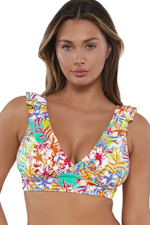 Sunsets Botanical Bliss Sandbar Rib Willa Wireless Top< Plus Size | Wire-Free