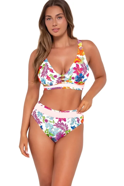 Sunsets Camilla Flora Annie High Waist Bottom< Plus Size | Bikini Bottoms