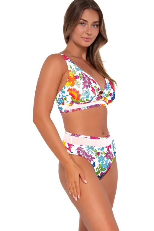 Sunsets Camilla Flora Annie High Waist Bottom< Plus Size | Bikini Bottoms