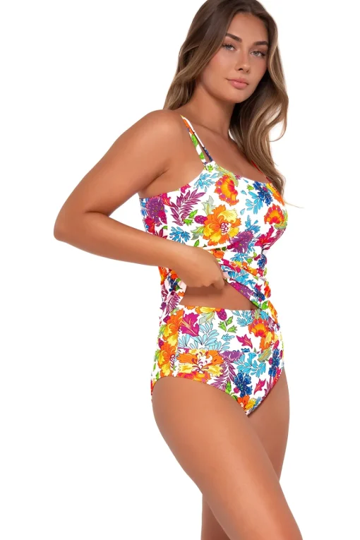 Sunsets Camilla Flora Taylor Tankini Top< Plus Size | Underwire