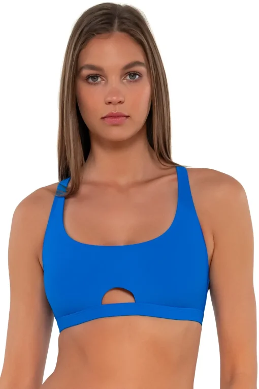 Sunsets Electric Blue Brandi Bralette Top< Bikini Tops