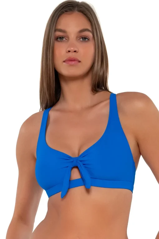 Sunsets Electric Blue Brandi Bralette Top< Bikini Tops