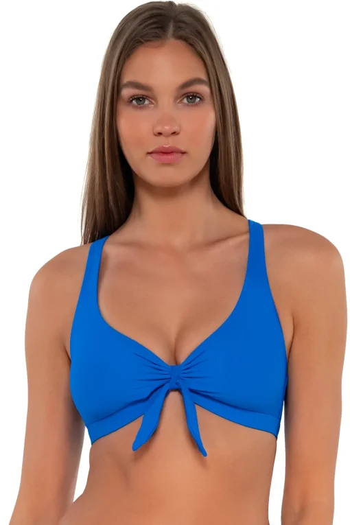 Sunsets Electric Blue Brandi Bralette Top< Bikini Tops