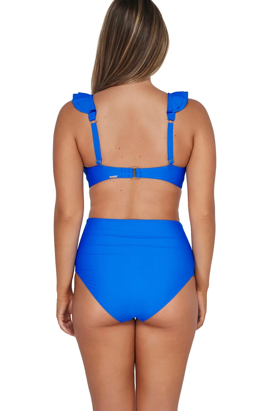 Sunsets Electric Blue Capri High Waist Bottom< Plus Size | High-Waist