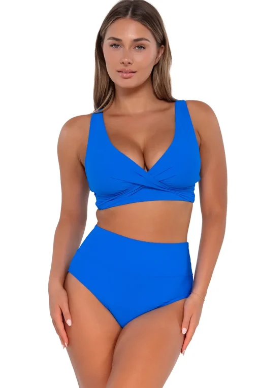 Sunsets Electric Blue Hannah High Waist Bottom< High-Waist