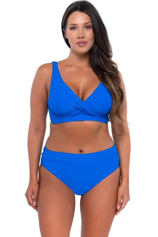 Sunsets Electric Blue Hannah High Waist Bottom< High-Waist