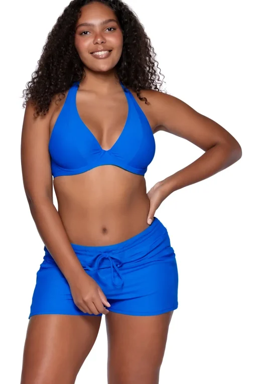 Sunsets Electric Blue Muse Halter Top< Plus Size | Bra-Sized