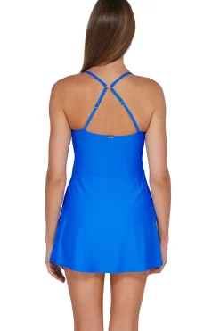 Sunsets Electric Blue Naomi Swim Dress One Piece< Swim Dress