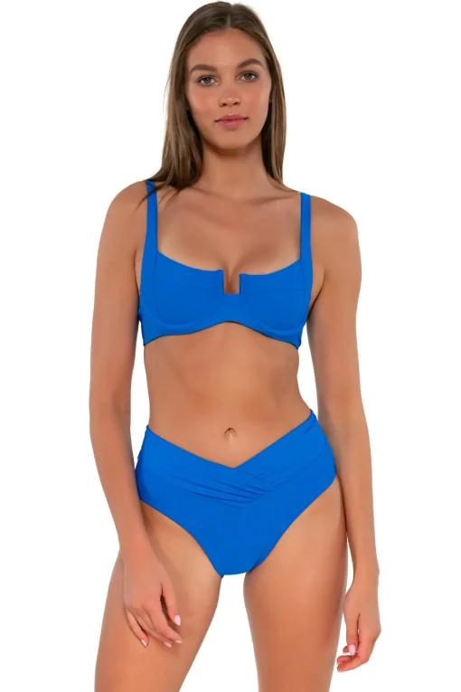 Sunsets Electric Blue Summer Lovin V-Front Bottom< High-Waist