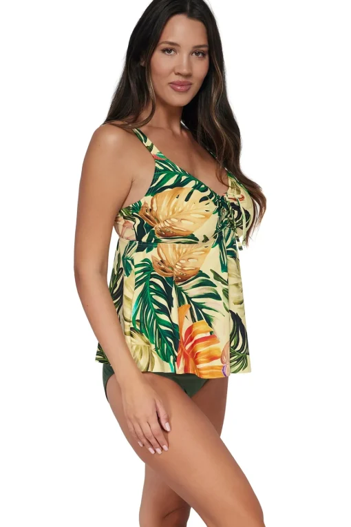 Sunsets Escape Amber Oasis Marin Tankini Top< Plus Size | Underwire