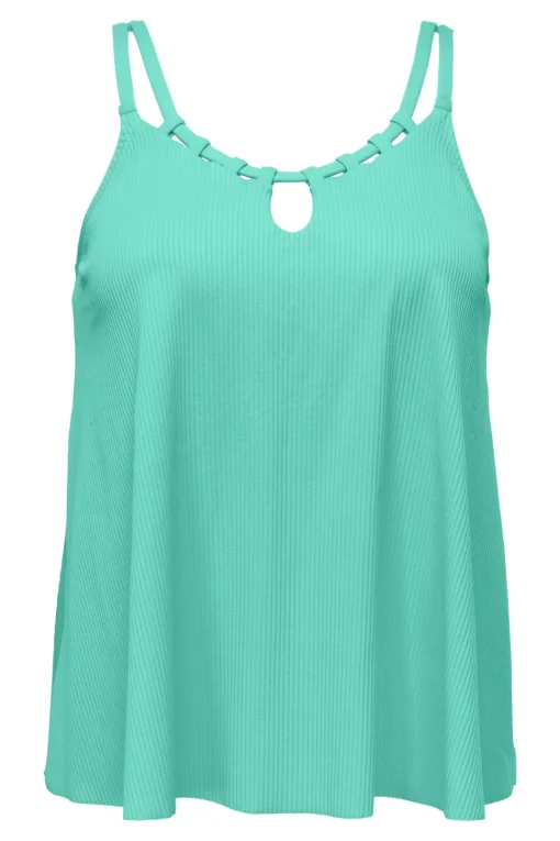 Sunsets Escape Aqua Mist Sandbar Rib Sadie Tankini Top< Wire-Free | Tankinis