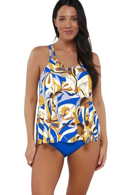 Sunsets Escape Bali Bungalow Sadie Tankini Top< Plus Size | Wire-Free