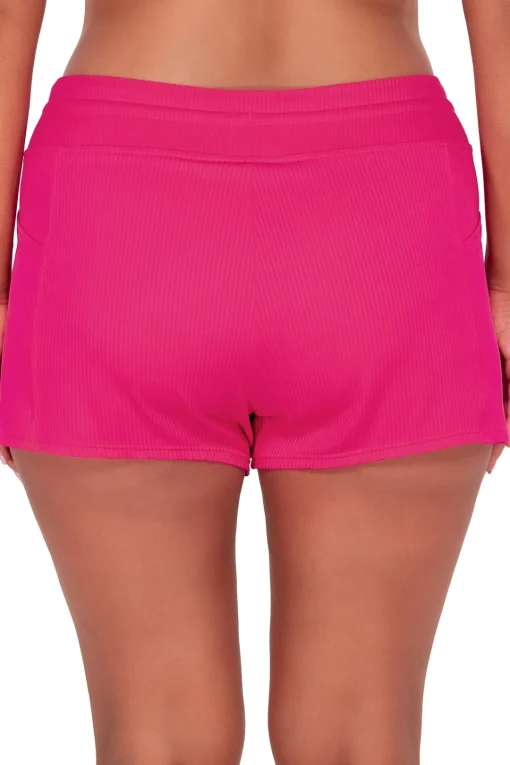 Sunsets Escape Begonia Sandbar Rib Laguna Swim Short< Plus Size