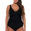Sunsets Escape Black Emerson Tankini Top< Plus Size | Underwire