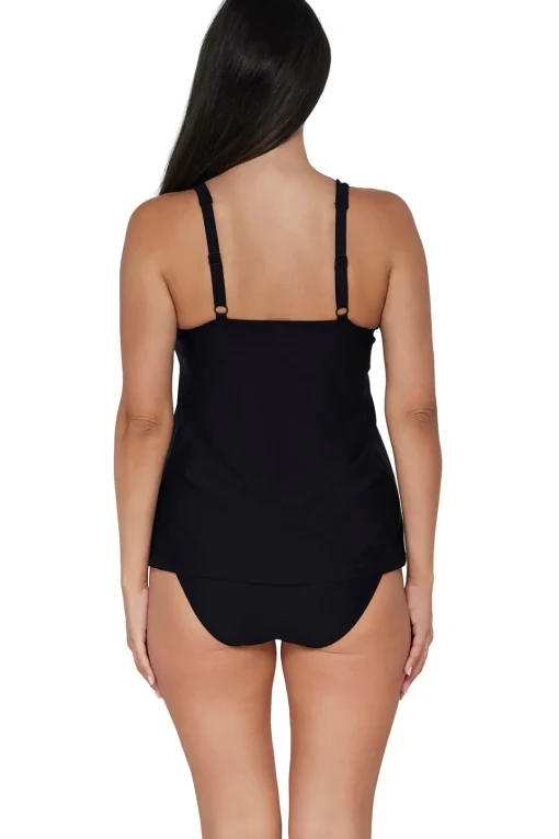 Sunsets Escape Black Jenna Tankini Top< Tankinis