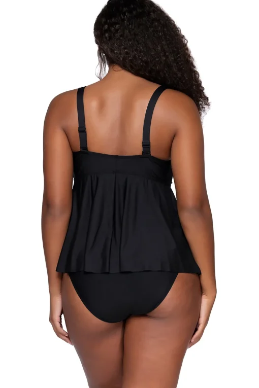 Sunsets Escape Black Marin Tankini Top< Plus Size | Underwire
