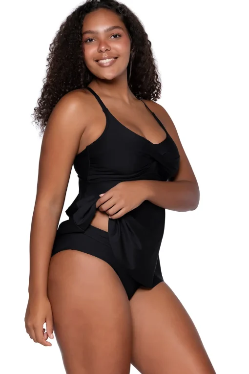 Sunsets Escape Black Tori Tankini< Plus Size | Tankinis