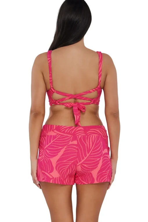 Sunsets Escape Blushing Palms Sandbar Rib Laguna Swim Short< Plus Size