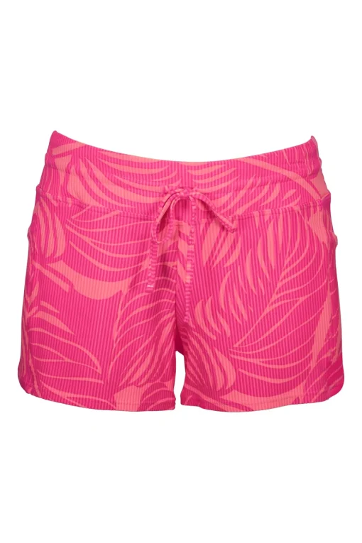 Sunsets Escape Blushing Palms Sandbar Rib Laguna Swim Short< Plus Size