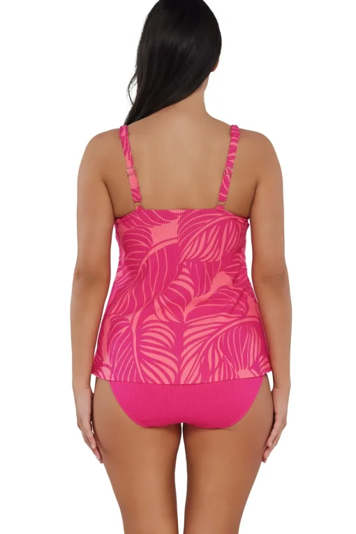 Sunsets Escape Blushing Palms Sandbar Rib Jenna Tankini Top< Tankinis