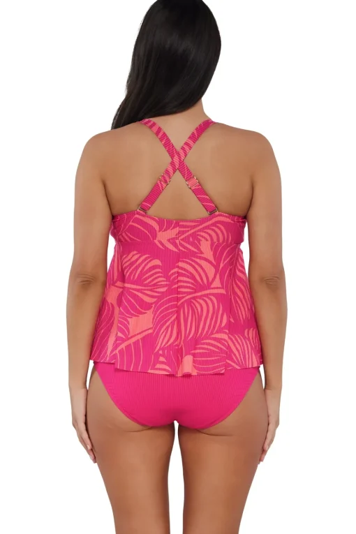 Sunsets Escape Blushing Palms Sandbar Rib Marin Tankini Top< Plus Size | Underwire