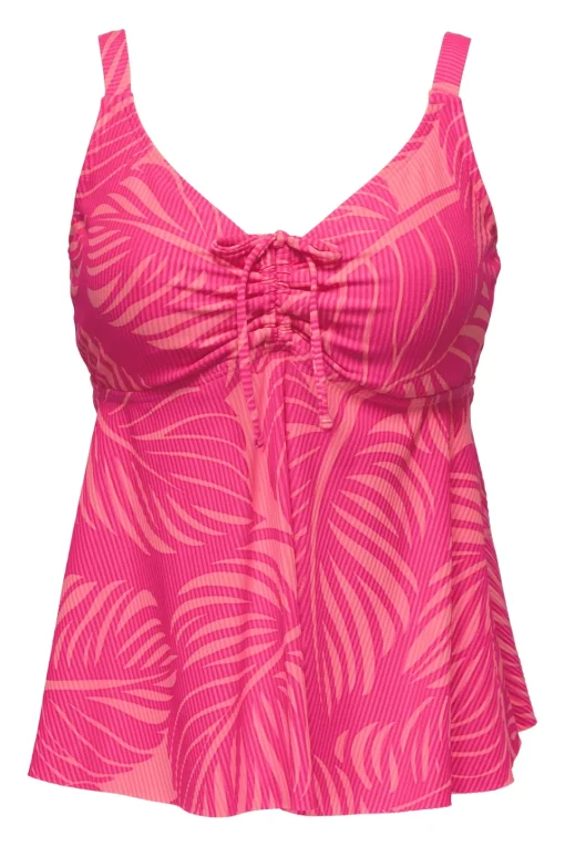 Sunsets Escape Blushing Palms Sandbar Rib Marin Tankini Top< Plus Size | Underwire