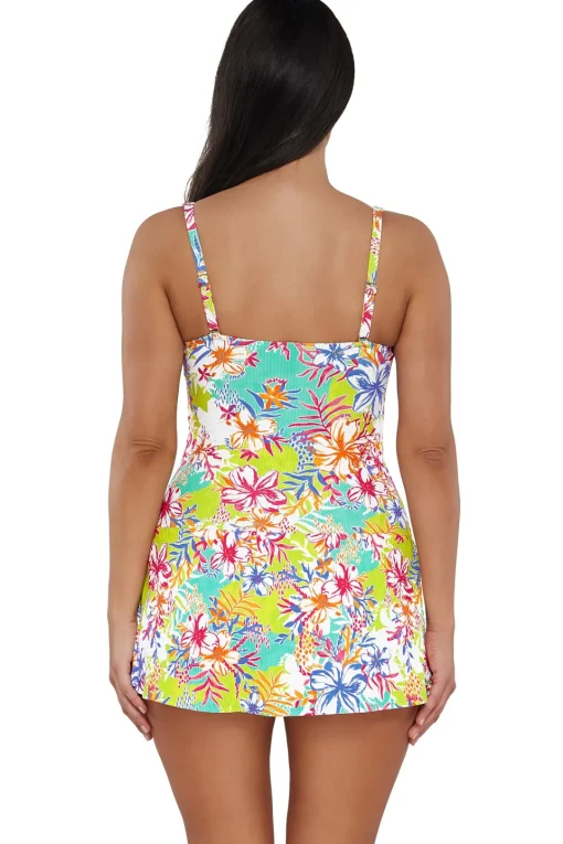 Sunsets Escape Botanical Bliss Sandbar Rib Sienna Swim Dress< Swim Dress