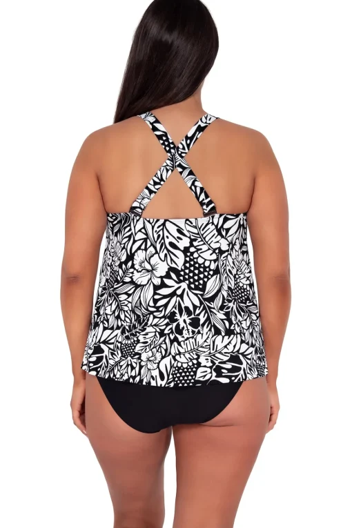 Sunsets Escape Caribbean Seagrass Texture Sadie Tankini Top< Plus Size | Wire-Free