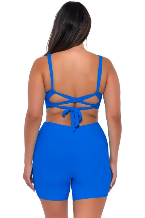 Sunsets Escape Electric Blue Bayside Bike Short< Plus Size | High-Waist
