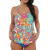 Sunsets Escape Festive Floral Sandbar Rib Jenna Tankini Top< Tankinis