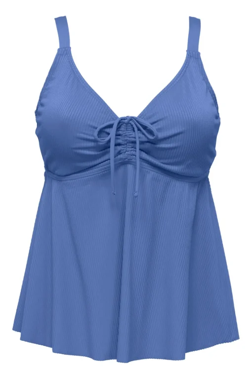 Sunsets Escape Harbor Blue Sandbar Rib Marin Tankini Top< Plus Size | Underwire