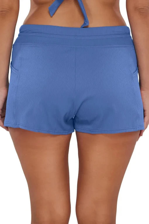 Sunsets Escape Harbor Blue Sandbar Rib Laguna Swim Short< Plus Size