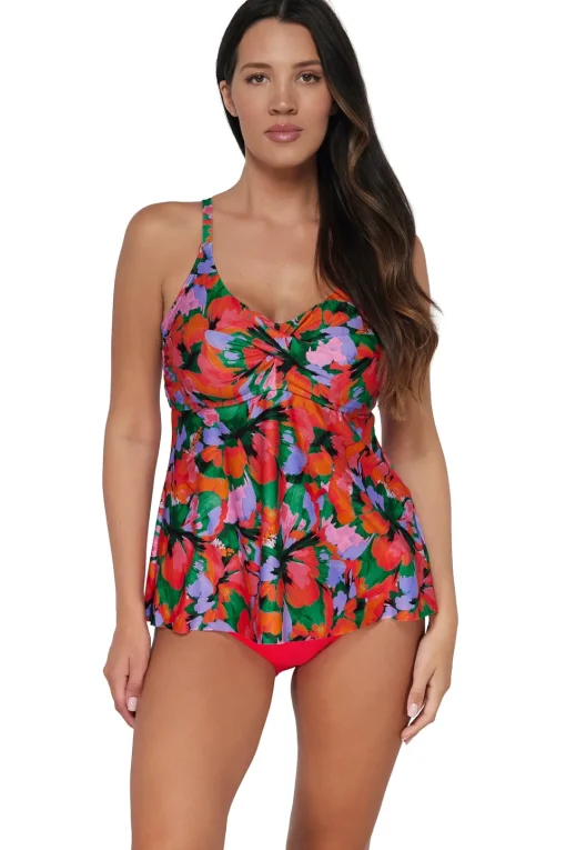 Sunsets Escape Hummingbird Cove Tori Tankini Top< Plus Size | Wire-Free