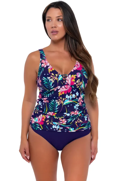 Sunsets Escape Island Getaway Emerson Tankini Top< Plus Size | Underwire